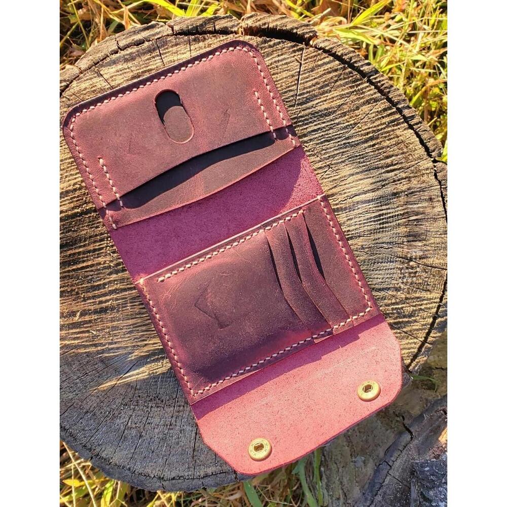 Women's Handmade Leather Snap Wallet, Leather Wallet, Leather Card Holder Wallet